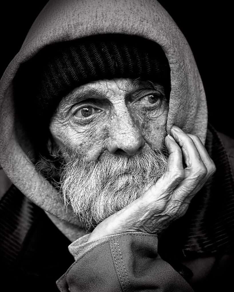 man, portrait, homeless